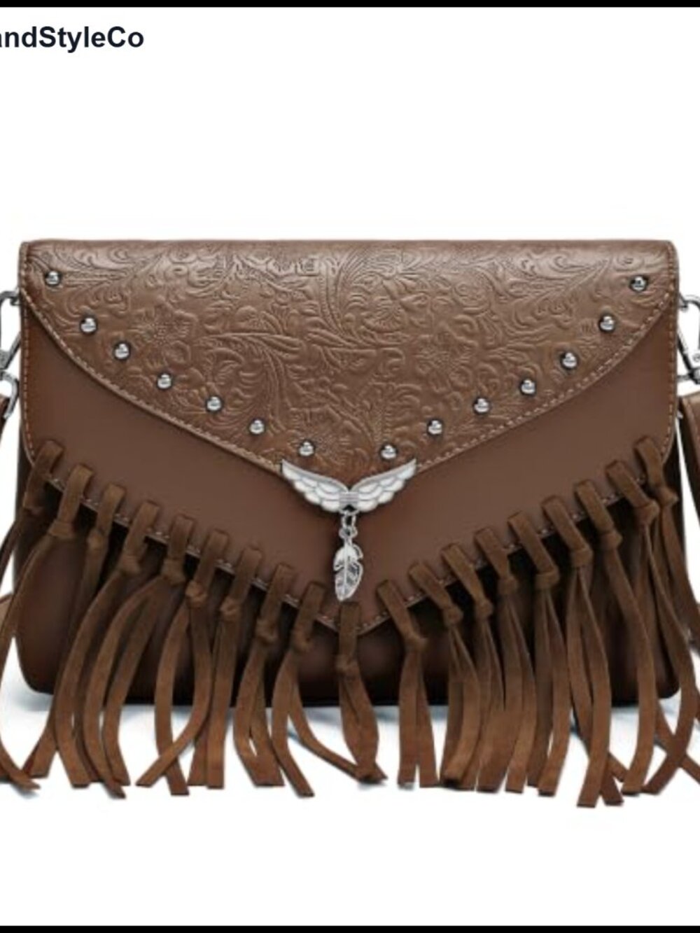 Faux Leather Fringe Crossbody Bag with Adjustable Strap
